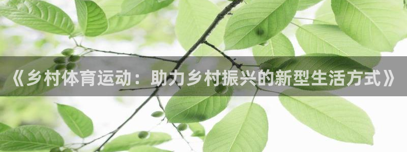杏鑫3登录：《乡村体育运动：助力乡村振兴的新型生活方式》