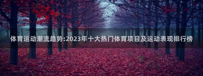 杏鑫5：体育运动潮流趋势:2023年十大热门体育项目及运动表现排行榜